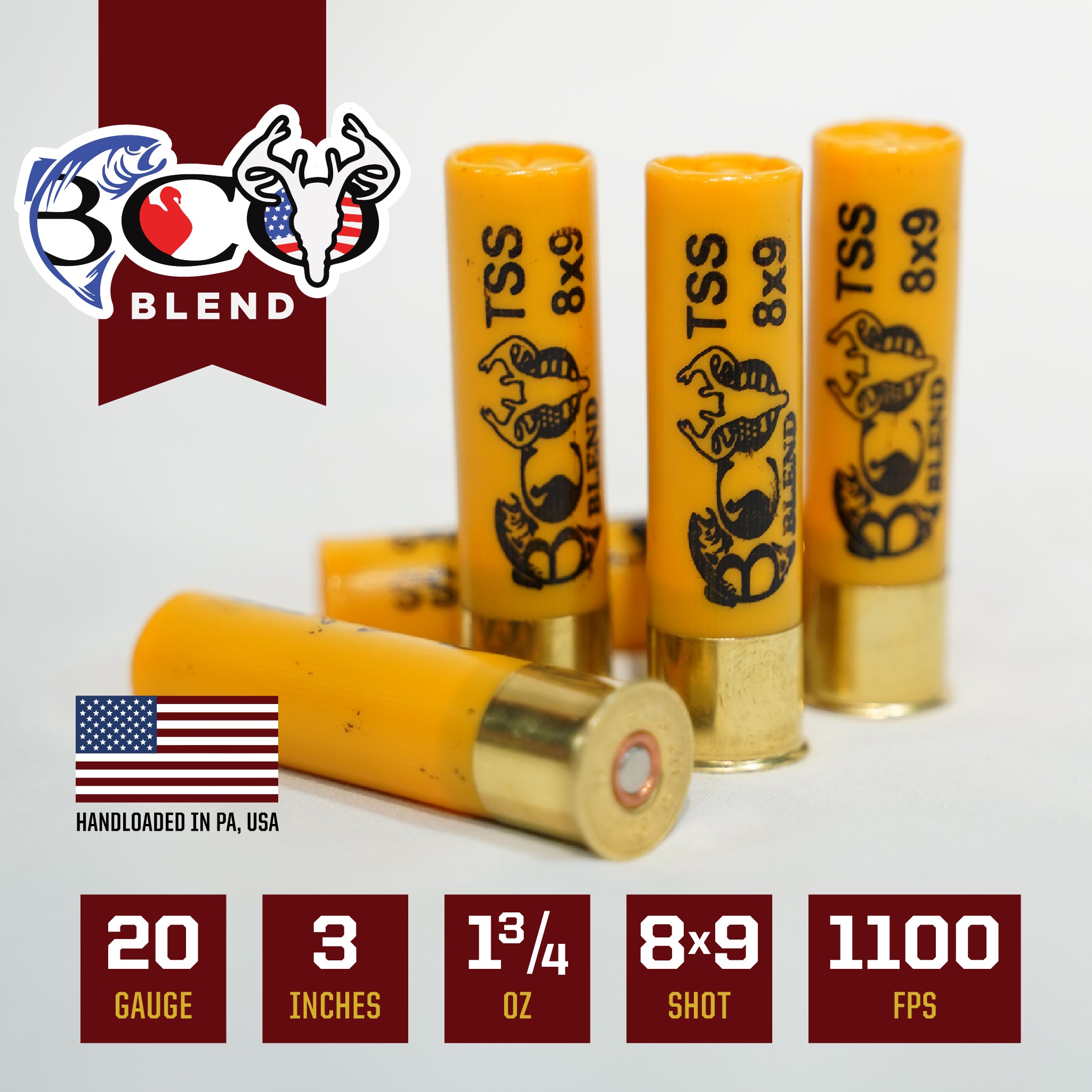 20ga BCO Blend TSS 8x9 Shotgun Shells (Box of 5) – Kinetic Gunworks